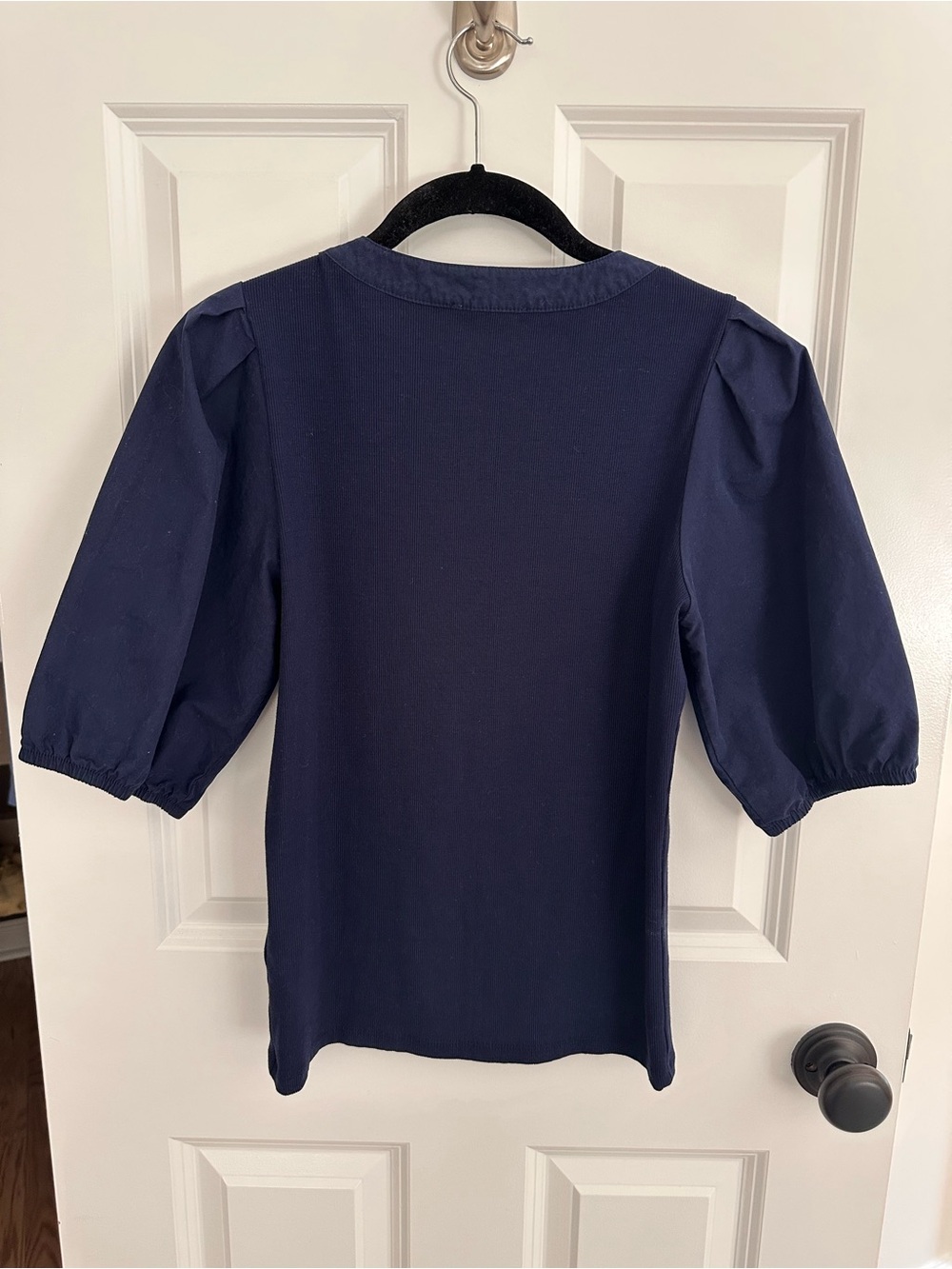Madewell Puff-Sleeve Henley Knit Top - Picture 6 of 6